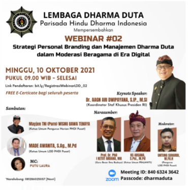 Ketua Umum Prajaniti Berbagi Tips Personal Branding di Webinar LDD PHDI